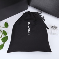Nueva llegada personalizada negro algodón sarga cordón ropa interior zapato ropa almacenamiento bolsa de polvo Logo impreso bolsa de algodón para bolso