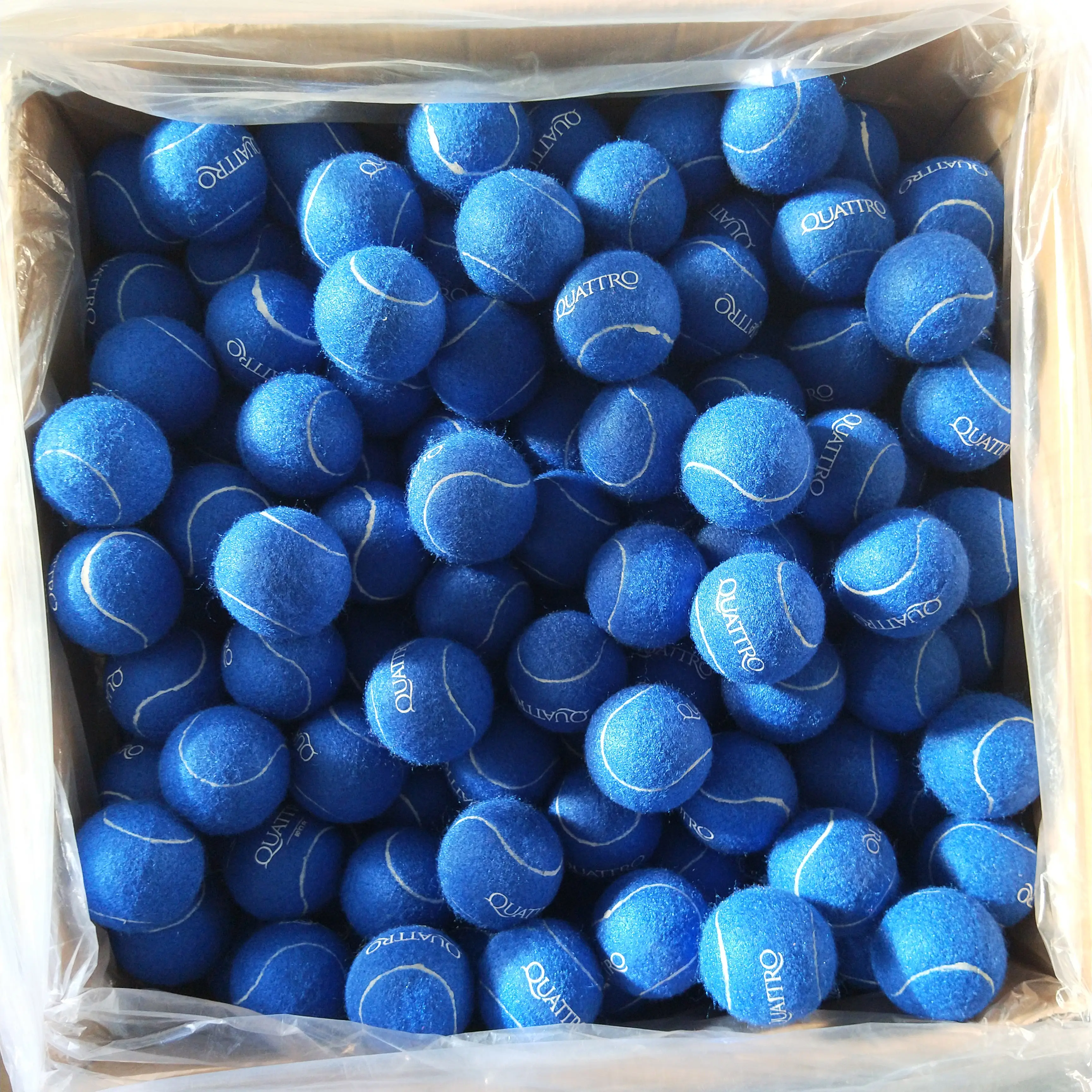 Wholesale Blue Tennis Ball Tennis Rackets Ball Rubber Natural Felt Material Sports Training OEM Custom Logo