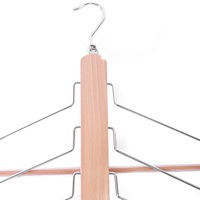 LM4806A Cintre en bois et métal à 4 couches de haute qualité pour jeans avec barre en bois
