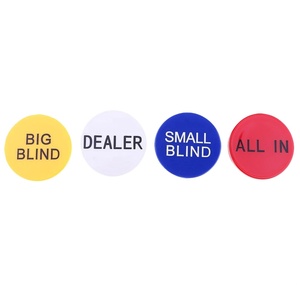 Accessoires de casino Lot de 4 boutons de croupier de <span class=keywords><strong>poker</strong></span> professionnel Texas Hold'em 2 pouces - Product Image 1