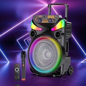 Portable Rechargeable Trolley <b>Speaker</b> 15 In 40W LED Light Bluetooth TWS SD <b>USB</b> KK 15101 - Product Image 5