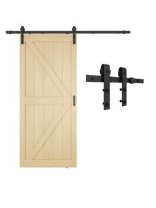 Livingston Porte de grange intérieure en bois massif pour bureau Design coulissant rustique - Product Image 2