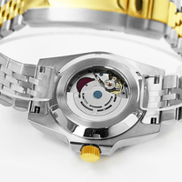 Montre de plongée mécanique pour homme avec logo personnalisé, boîtier et bracelet en acier inoxydable, verre saphir, étanche 100 m