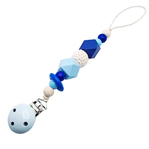 Bestselling New Creative Baby Products Personalized Wooden Bead Pacifier Clip