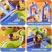 Ensemble de rails de train magnétiques en plastique BJQ OEM pour enfants de 4 à 6 ans, jouets de piste de course de voiture électrique flexible