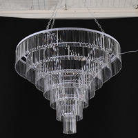 Lustre moderne en cristal GreenLife HS-H05, disque LED tricolore, alimentation CA, indice de protection IP68, idéal pour hôtels de luxe, chambres et mariages