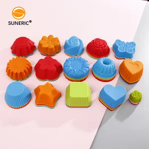 Mini molde de silicona para hornear, taza antiadherente para cupcakes, venta al por mayor