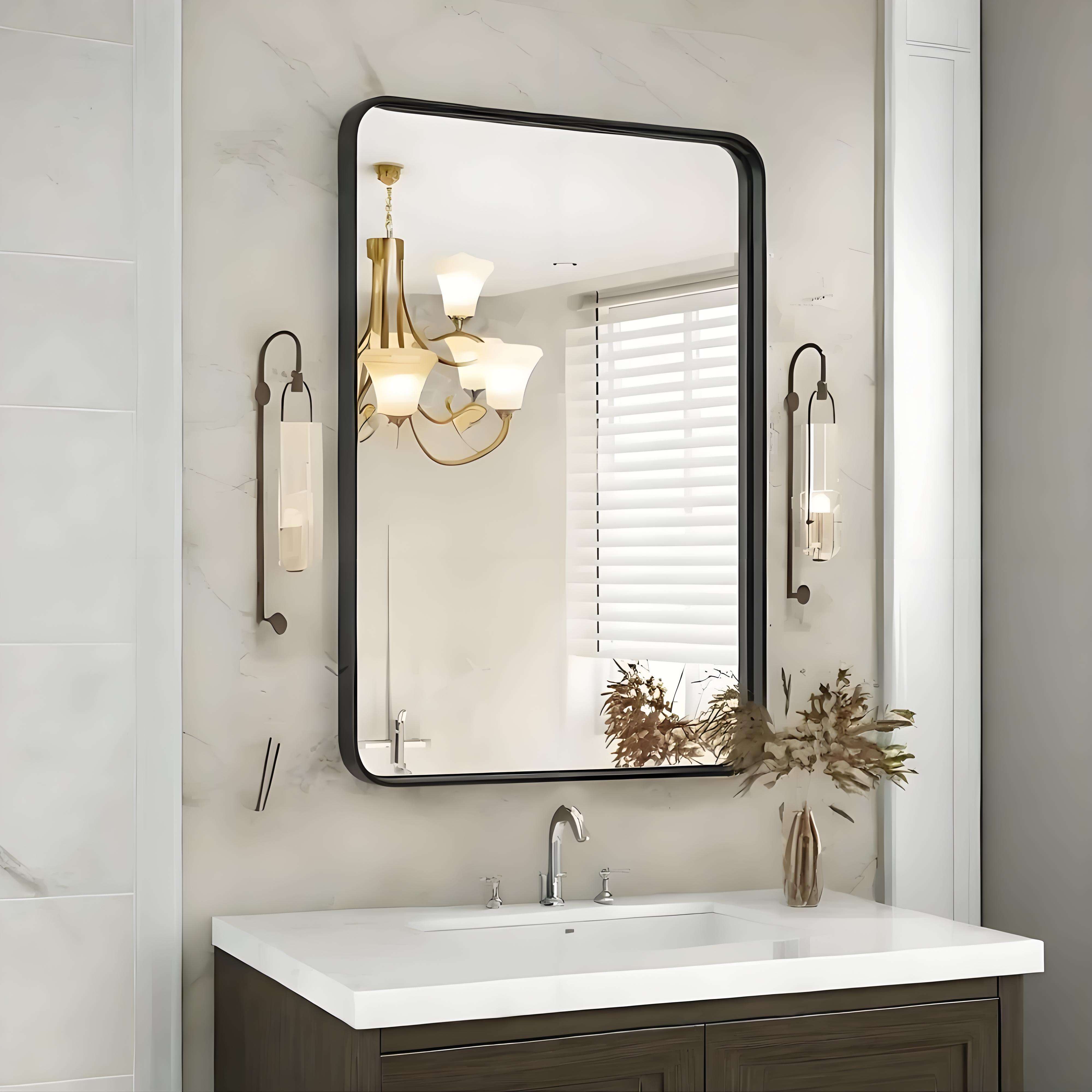 Black+simple bathroom mirror 1