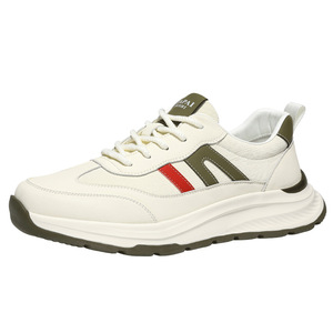 Papai Dushi Men's Casual Sneakers <b>White</b> Thick Sole Cushioned Mid <b>Heel</b> Daily Wear Sporty Style Fashionable Chunky Shoes - Product Image 5