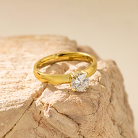 Bijoux en acier inoxydable plaqué or de conception de nuit étoilée à la mode bagues en Zircon de mariage résistantes au ternissement pour filles femmes