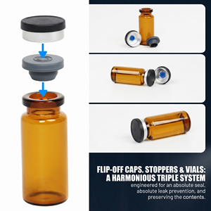 High Quality Freeze Dried Injection Vials Screen Pharmaceutical Botox Bottle Amber Glass Sterile Vials With <b>Rubber</b> Stopper Lid - Product Image 4