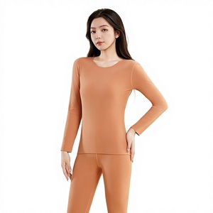 Maglia Termica in Pile Corallo Acrilico Lavorata a Maglia da <span class=keywords><strong>Donna</strong></span>, Strato Base Imbottito Spesso Autunno/Inverno, Top Traspirante per Casa con Collo - Product Image 1