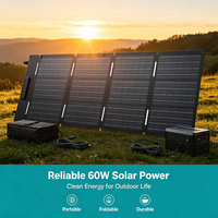 Panneau solaire monocristallin pliable Trucell 60W léger avec une efficacité de 25% Noir Garantie 1 an pour le camping