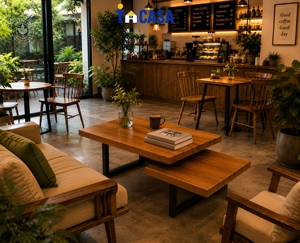 โต๊ะกาแฟไม้สไตล์อินดัสเทรียล - โต๊ะกลาง 2 ชั้นพร้อมชั้นวางของแบบเปิด - Product Image 1