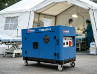 Générateur diesel silencieux monophasé/triphasé YuChai YC10GFS-3 10 kW 400 V/230 V V-Twin portable avec démarrage électrique et AVR