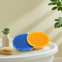 Brosse de massage apaisante et de nettoyage pour animaux de compagnie (chats et chiens) en caoutchouc, avec poignée réglable, de haute qualité, en stock, prix d'usine
