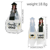 Boîtes à bonbons transparentes en PVC pour la remise des diplômes, boîtes cadeaux pour la fête de remise des diplômes avec un topper en forme de toque de diplômé