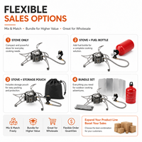 Réchaud de camping portable en acier inoxydable, double combustible propane/butane/gaz, brûleur grande capacité pour la cuisson en groupe
