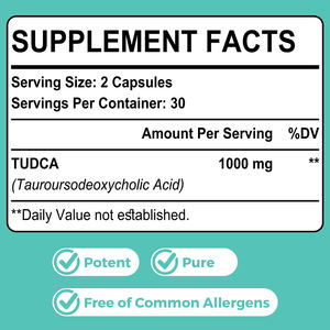 อาหารเสริม tudca bile sals vegan capsules สำหรับตับสนับสนุนดีท็อกซ์ทำความสะอาด tauroursodeoxic Acid Acid tudca - Product Image 6