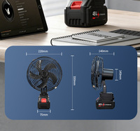 Nouveau ventilateur oscillant sans fil à batterie lithium longue durée, haute puissance, pour la maison, la voiture et l'extérieur, silencieux 37-45 dB, 1200-2000 mA