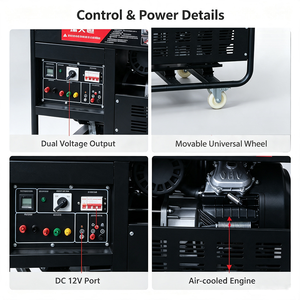 Hoge capaciteit 20kW 25kVA open frame benzinegenerator 3-fasig elektrische start benzinegenerator voor bouw en noodstroomvoorziening CE - Product Image 2