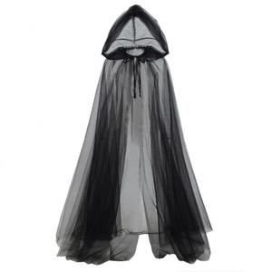 Halloween Ghost Heks Cape Black Death Mesh Lange Mantel Voor Kostuum Feest Prom Outfit Spookachtige Decoraties - Product Image 5