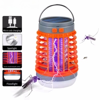 Lampe solaire anti-moustiques Lampe solaire anti-mouches inoffensive Zapper Eco-Friendly Mute Safe avec crochet étanche pour l'été et l'extérieur