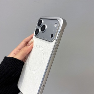 Funda de Cuero de Lujo para Apple iPhone 17 Pro Max 16e 15 14 13 12 11 16 Plus, Textura Simple, Funda sin Bordes para iPhone 17 Pro Max - Product Image 4