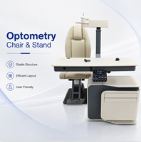 Unité de fauteuil de réfraction ophtalmique professionnelle avec table motorisée, bras d'instrumentation rétractable et panneau tactile