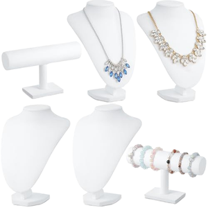 Kit de Exhibición de Joyería: Busto de Maniquí para Collares, Soporte en T para Pulseras, Organizador de Joyas, Accesorios para Exhibición en Tiendas y Boutiques - Product Image 1