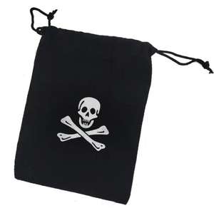 Borse con coulisse pirata piccola custodia in velluto per gioielli monete <span class=keywords><strong>Pirate</strong></span> Goodies Sack for Captain Theme Party Favors Black - Product Image 5