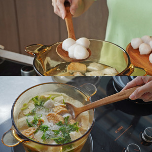 Godiva Wooden Soup Spoon Size S is a food <b>utensil</b> with an elegant design for a natural and comfortable dining experience. - Product Image 2