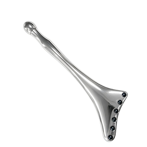 Dual-Action Zinc Alloy Eye Care Wand 5-Roller Facial Massager & <b>Round</b>-Tip Acupressure Stick for Face - Product Image 3