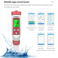   Stylo testeur de qualité de l'eau 4 en 1, pH, TDS, EC, thermomètre avec rétroéclairage pour aquarium, piscine, laboratoire