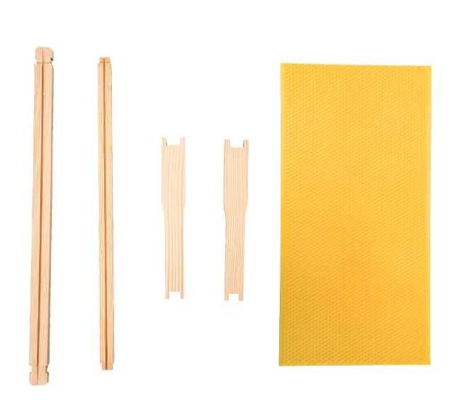 Beehive Frames Waxed Beeswax yellow plastic Foundation Sheets Wood Bee