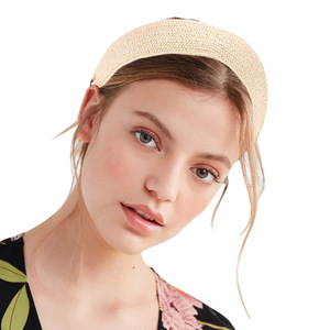 Nouveaux bandeaux en paille tressés à la main, accessoires pour cheveux pour filles, bandeaux larges noués pour femmes, vente en gros - Product Image 2
