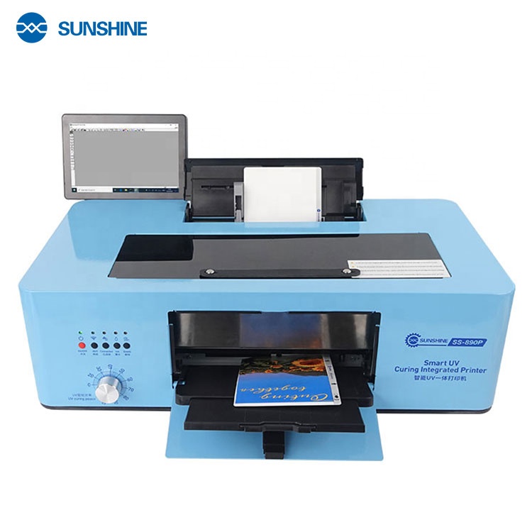 Sunshine SS-890P Smart Uv All-In-One Printer Met 8 Inch Touch Computer Voor Iphone Tablet Film Beschermen inkjet Printer