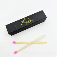 Boîtes à bougies personnalisées, boîtes noires avec logos dorés, boîtes d'allumettes avec pointes colorées