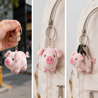 Peluche cochon mignonne, jouet en coton de 10 cm, rembourrage en coton PP, breloque de sac, porte-clés, petit pendentif, vente en gros