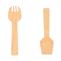 Ustensiles jetables résistants à la chaleur pour soupes chaudes, cuillères, fourchettes et couteaux en bois de bouleau naturel, compostables, packs pour la restauration