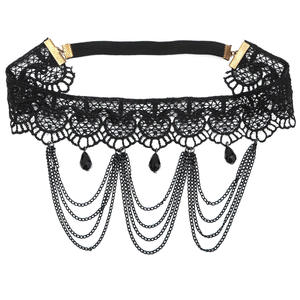 Chaussettes à lacets sexy pour femme, accessoires de mariage d'Halloween, sombres et élégantes, avec des sangles élastiques pour les jambes - Product Image 5