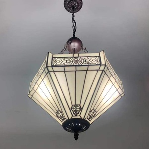 LongHuiJing High End Quality Brass Finish Tiffany Style <b>LED</b> Pendant Table Lamp 36.7Inch Height 360 Beam Angle E26 Middle - Product Image 2