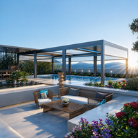 Toit rétractable en aluminium pour restaurant extérieur, auvent en PVC, pergola