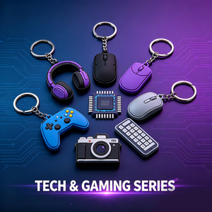Portachiavi in PVC Morbido Personalizzato con Logo 2D 3D per Tecnologia e Gaming, Ideale come Regalo Promozionale - Product Image 1