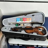 SurpassMusica Offre Spéciale prix de gros 4/4 violon ensemble complet pièces avec épaulière cordes d'archet érable massif épicéa