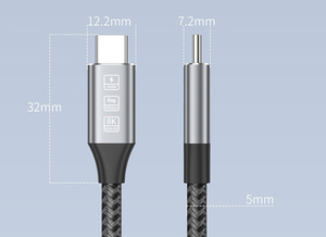 สายดาต้า USB4 ฟังก์ชั่นครบถ้วน รองรับการชาร์จเร็ว 48V 5A PD3.1 QC5.0 PD 240W 40Gbps 8K ความยาว 1.5 เมตร แบบ Type C to Type C สำหรับคอมพิวเตอร์ มีสินค้าในสต็อก - Product Image 2