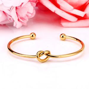 316L Big Stainless Steel Yellow Gold Color Twist Wire Open Cuff Knot <b>Bangle</b> Infinity Bracelet for <b>Men</b> and Women's Jewelry - Product Image 6