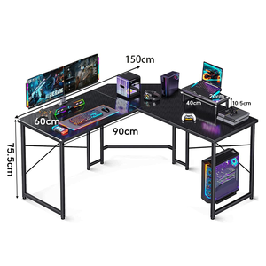 Scrivania da Gaming Personalizzabile con Luci LED RGB Regolabili, Tavolo per Computer in Metallo e Legno con Superficie in Carbonio e Portabicchiere - Product Image 2