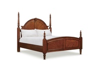 Lit double en bois massif de style campagnard américain classique, grand lit pour chambre de villa