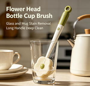 Brosse de nettoyage 3-en-1 en forme de fleur avec ventouse et éponge pour biberons, tasses et usage en cuisine - Product Image 3